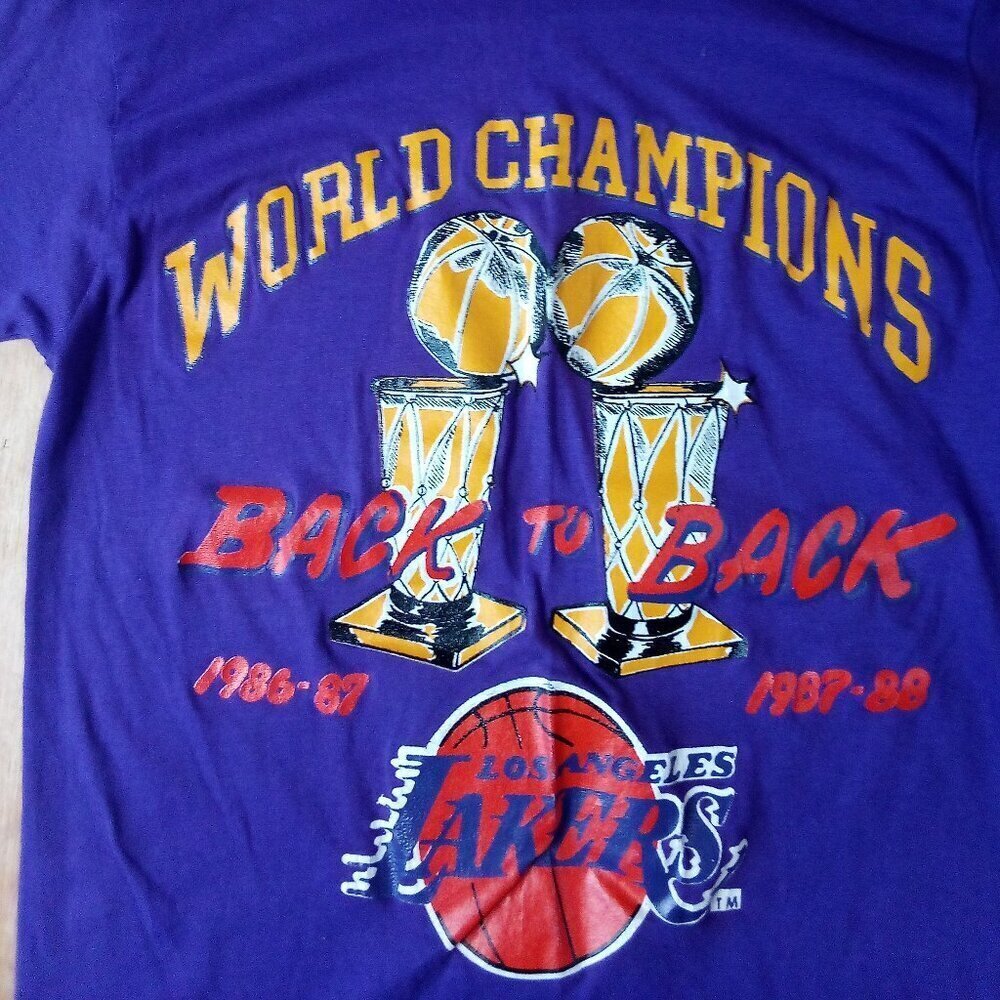 Deadstock Vintage Champion Los Angeles Lakers Back To Back Champions T-Shirt
